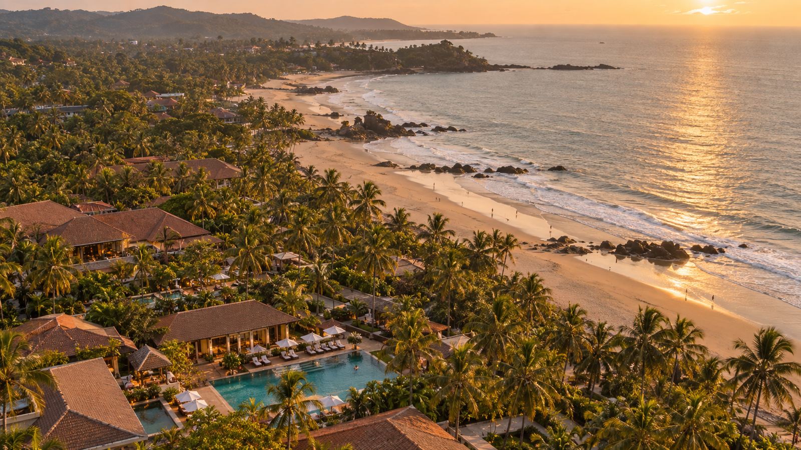 Goa coastline with beach resorts