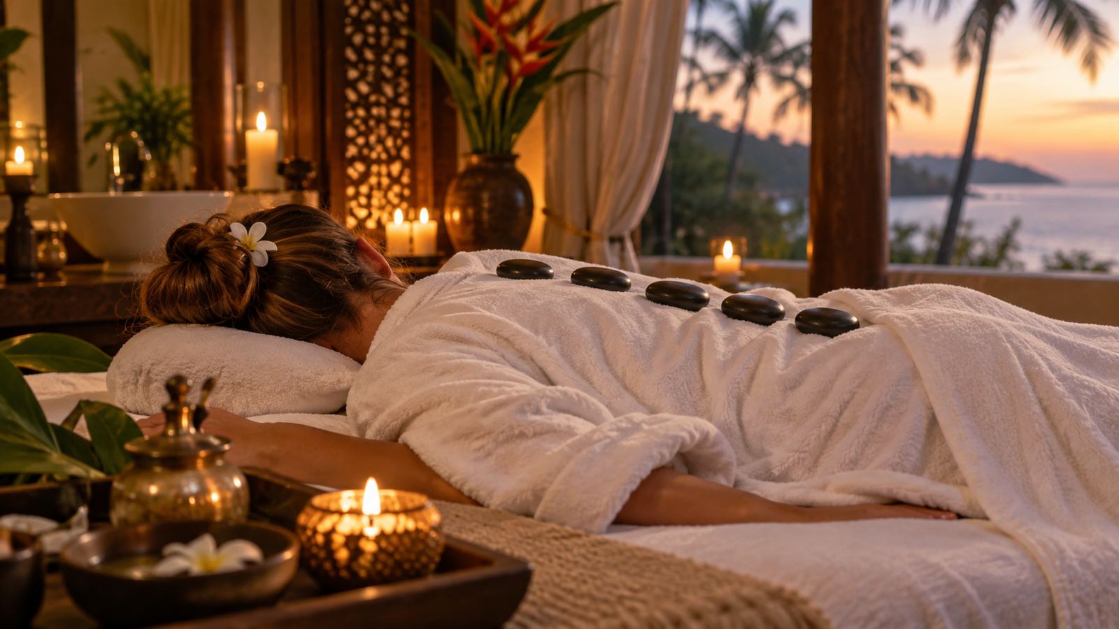 Hot stone massage in a Goa hotel suite by a male masseur